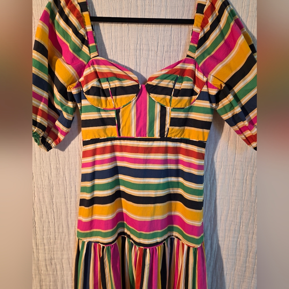 Colorful Striped Women's Dress - Picture 7 of 11